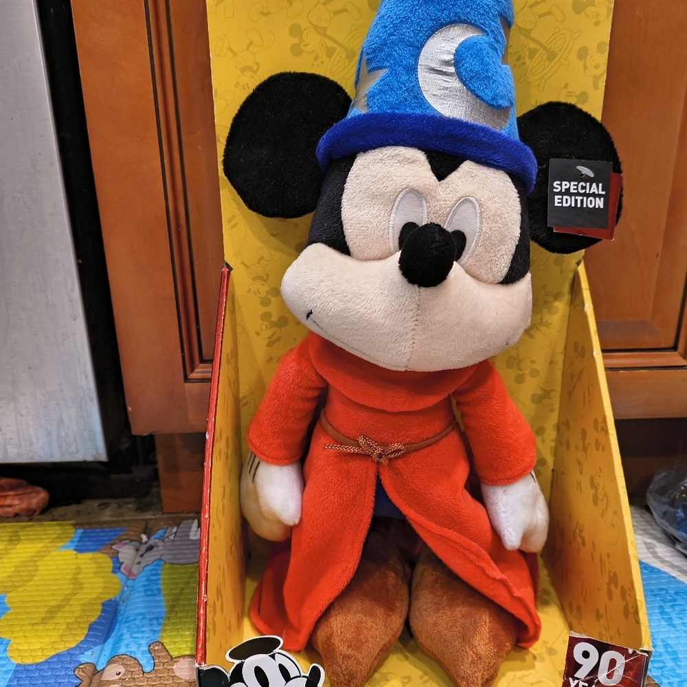 Disney Sorcerer Mickey Plush - Red Robe, Blue Hat (Special Edition)